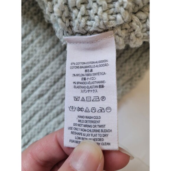 NWT Free People Light Green Chucky Knit Dolman Sleeve Oversized Sweater Size M - Picture 13 of 13